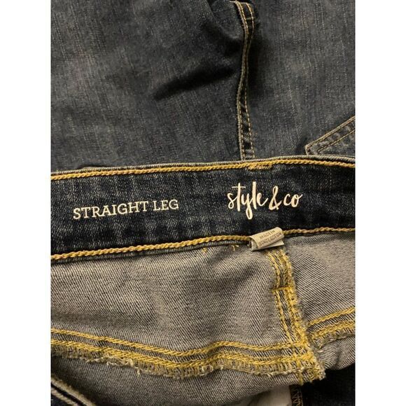 Style & Co Straight Leg women's blue medium wash mid rise casual jeans size 6 - Picture 5 of 10